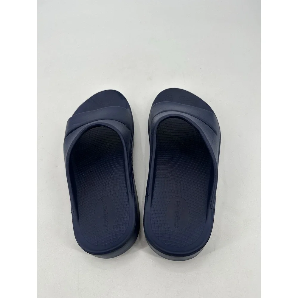 Oofos  Navy‎ Slip On Slides Ooaah Recovery Comfort Sandals Unisex W's 12 M's 10